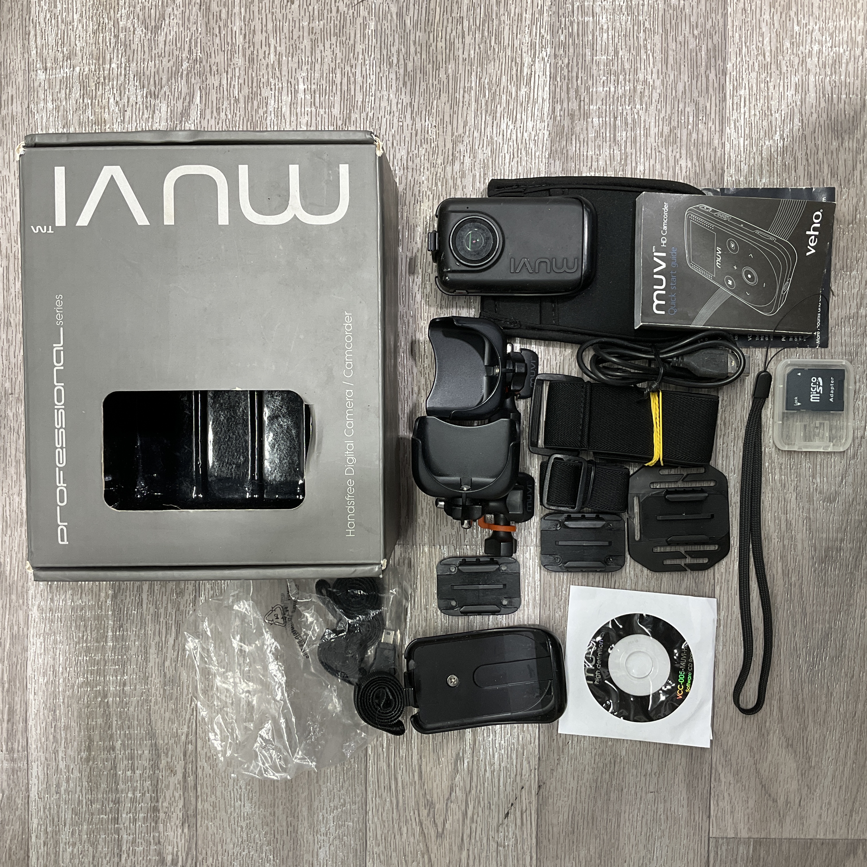 Veho Muvi HD VCC-005-MUVI-HD Professional Handsfree Digital Camcorder with Accessories and Box