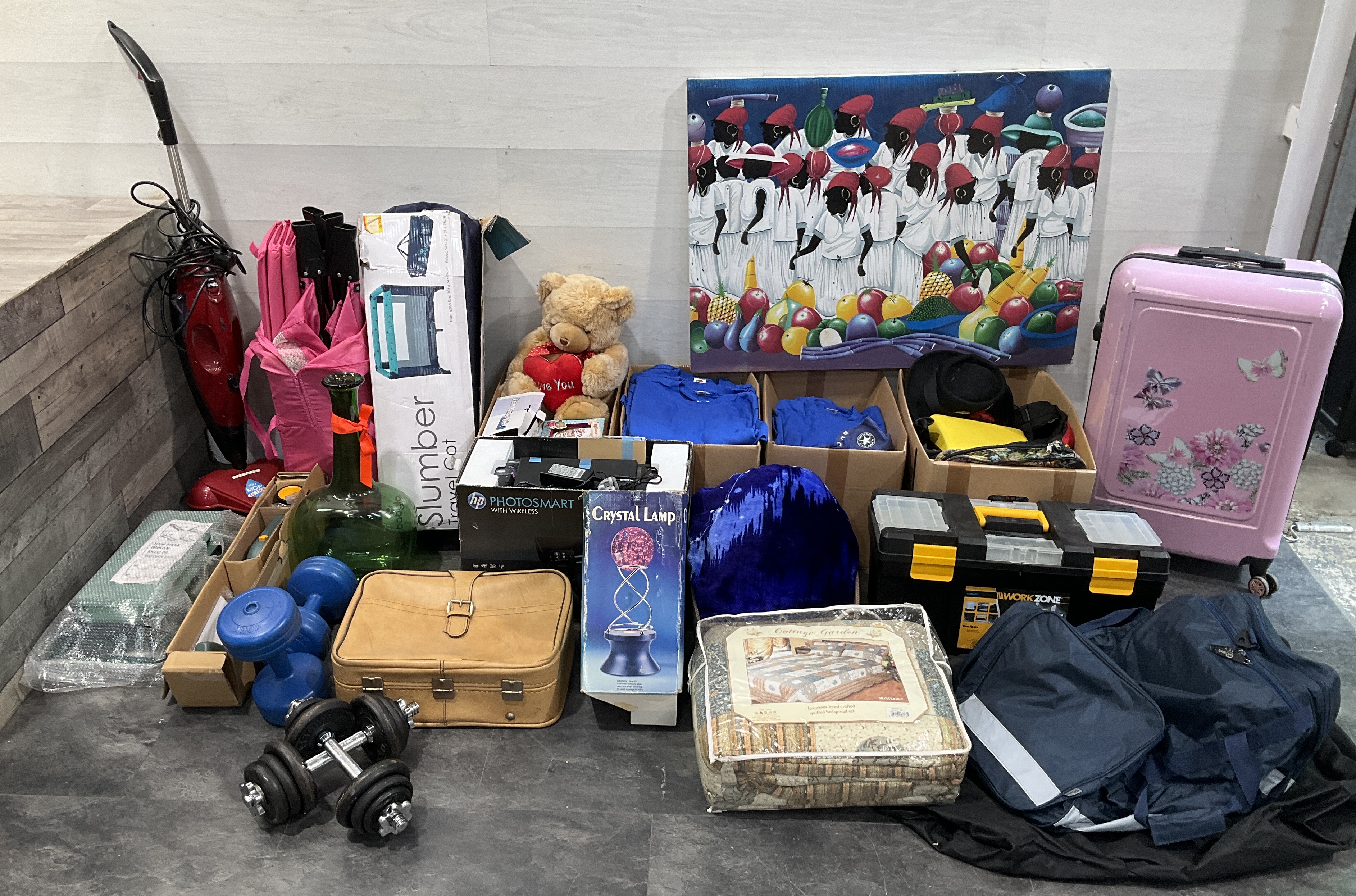 * An Assortment of General Household Goods, Electronics, Fitness Equipment, and Luggage Including 5 Cartons