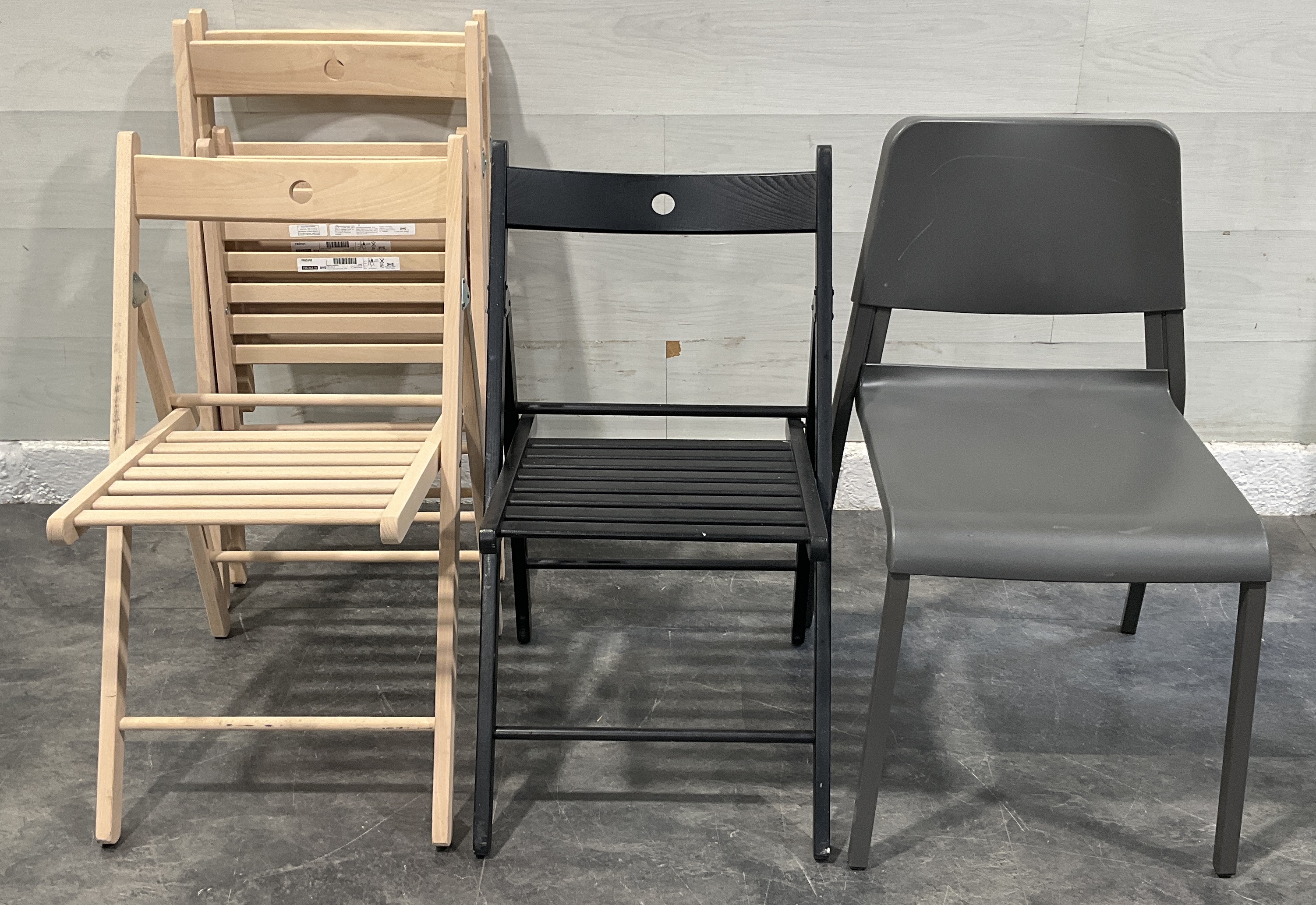 * A Group of Five IKEA Modern Chairs including FRÖSVI, TERJE and TEODORES Models
