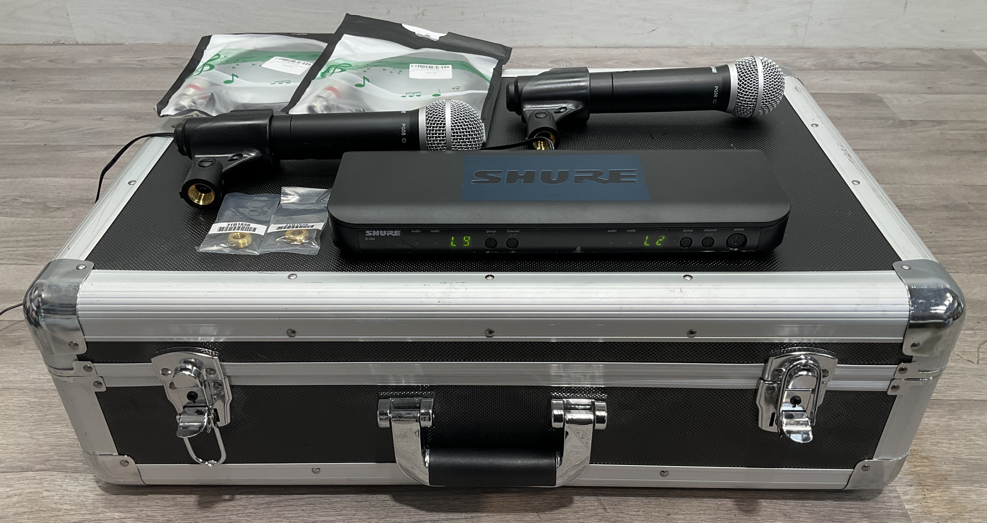 * Shure BLX88 Dual Channel Wireless Microphone System with Two PG58 Handheld Transmitters