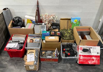 * 8 Cartons & 3 Crates Containing An Assortment of Household Goods, Electronics & Collectibles 