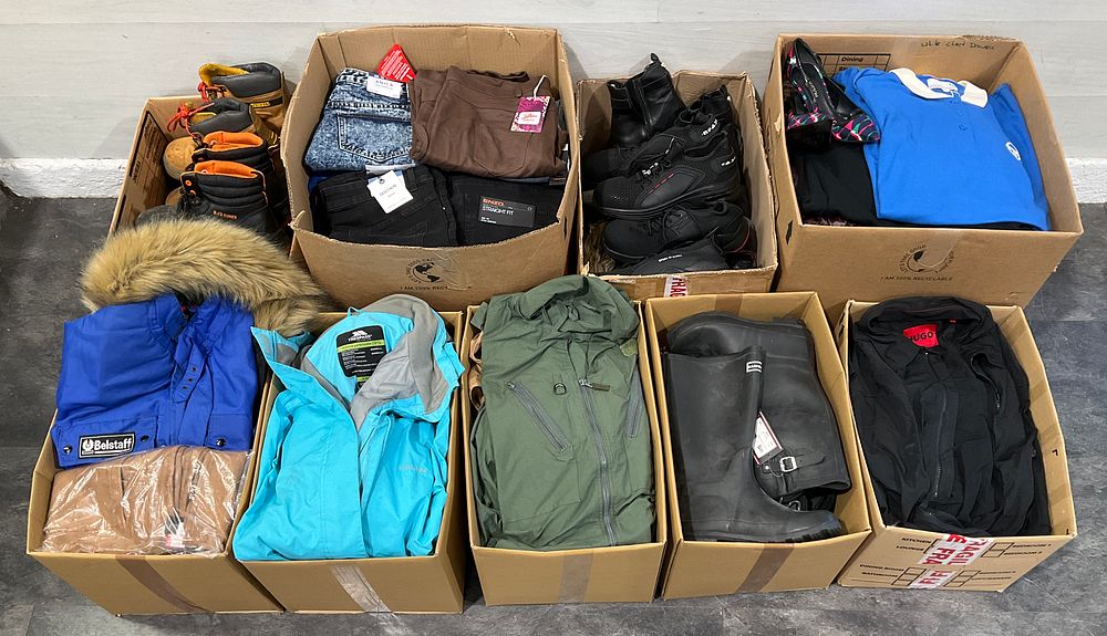 Lot 23: * 9 Cartons Containing Assorted Clothing and Footwear