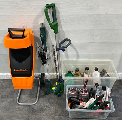 * A Collection of Assorted Garden Power Tools & Automotive Supplies including LawnMaster Garden 