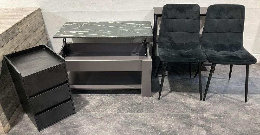 Lot 42: * An Assortment of Contemporary Household Furniture including a Lift Top Coffee Table and Pair of Upholstered Chairs