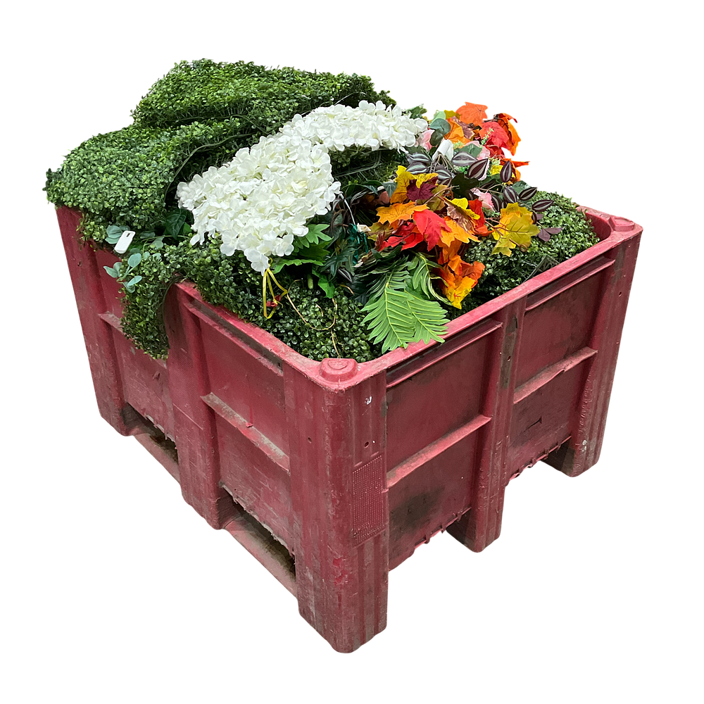 Lot 43: * A Crate Containing An Assortment of Artificial Floral and Foliage Decorations including Hydrangeas and Maple Leaves - CRATE NOT INCLUDED