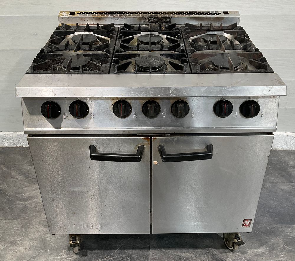 Lot 55: * Falcon Dominator G2101 OT Six Burner Gas Range and Oven on Casters