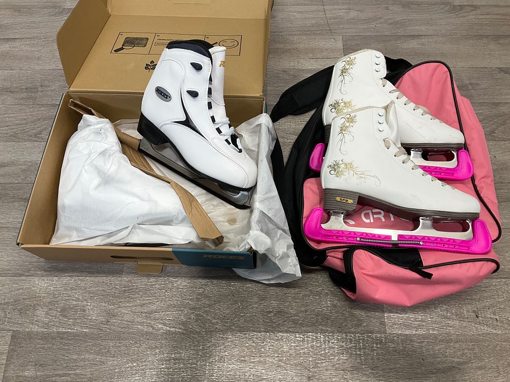 Lot 61: * A Pair of Roces RFG 1 Figure Skates and A Pair of SFR Glitra Figure Skates with Carrying Bag