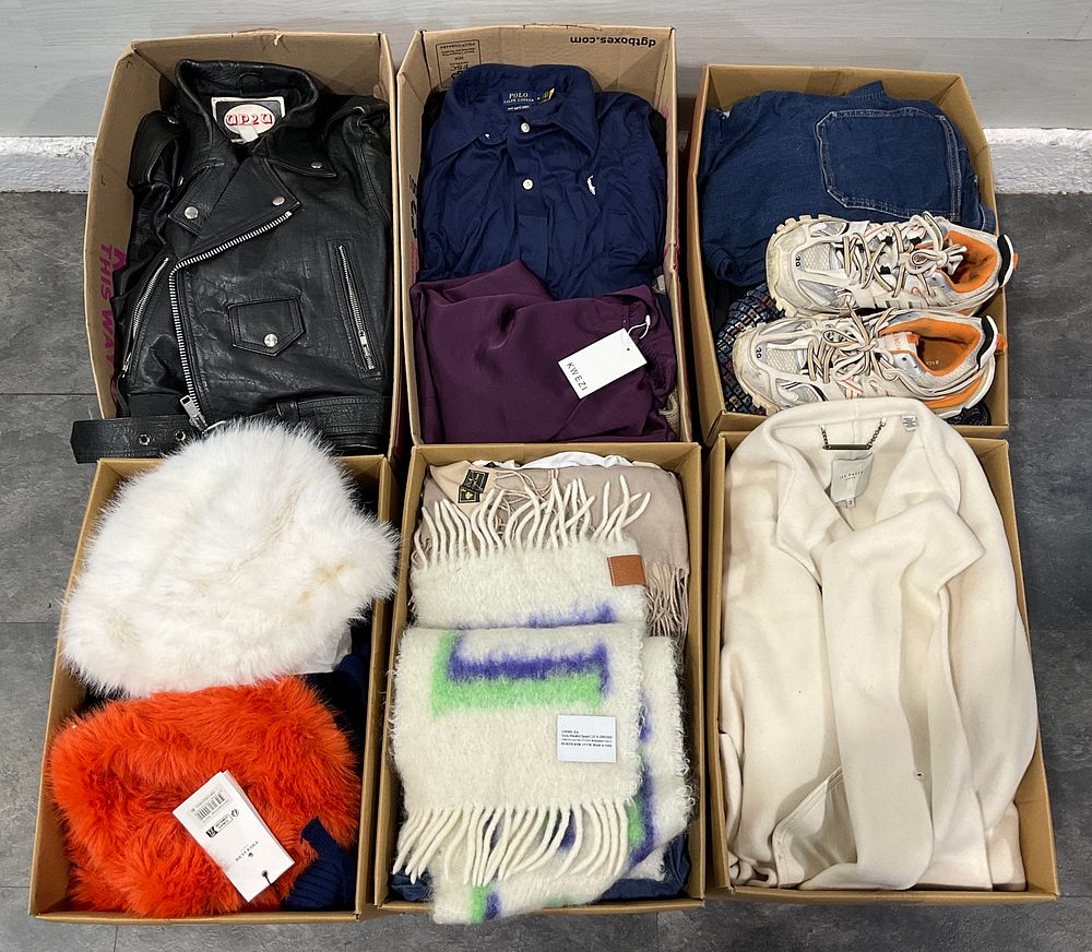 Lot 96: * 6 Cartons Containing Assorted Clothing and Footwear