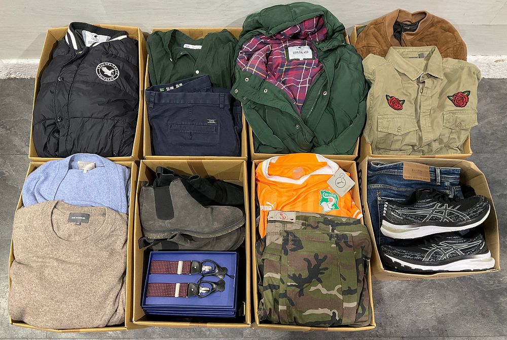 Lot 103: * 8 Cartons Containing Assorted Clothing and Footwear Including Asics and Puma