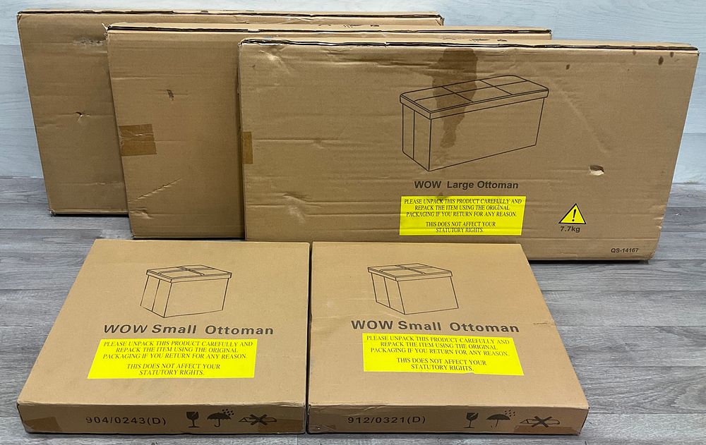 Lot 136: * A Collection of Assorted WOW Storage Ottomans including QS-14167