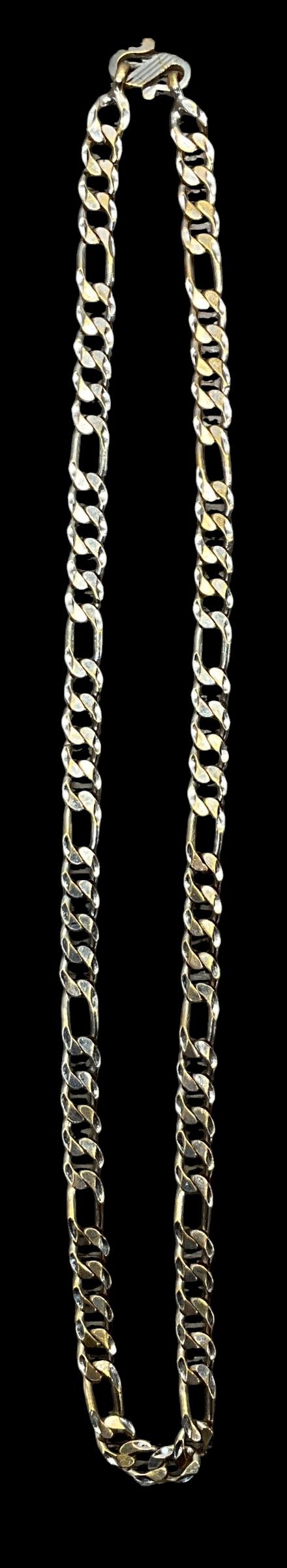 Lot 1: An 18ct White Gold Figaro Link Chain With S-Hook Closure, Hallmarks are Unreadable, Acid Tested 18ct, Worn Rodium Plating, Total Approx. Weight 68.6g - BY ORDER OF THE OFFICIAL RECEIVER