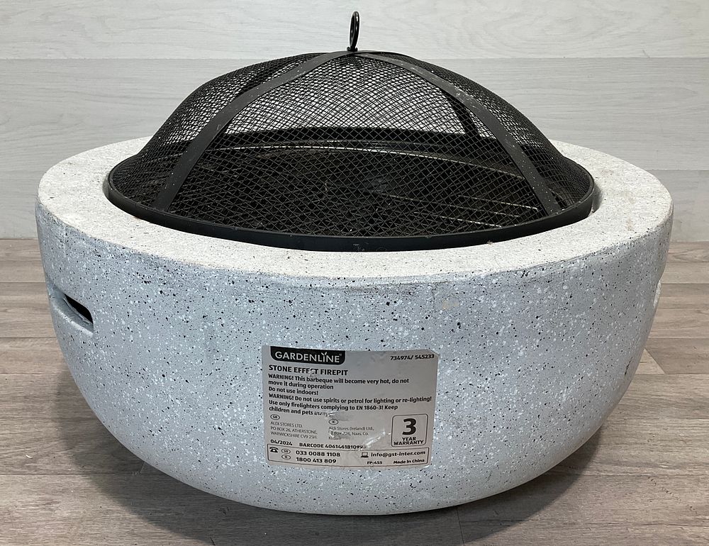 Lot 30: * Gardenline 734974/ 545233 Stone Effect Firepit