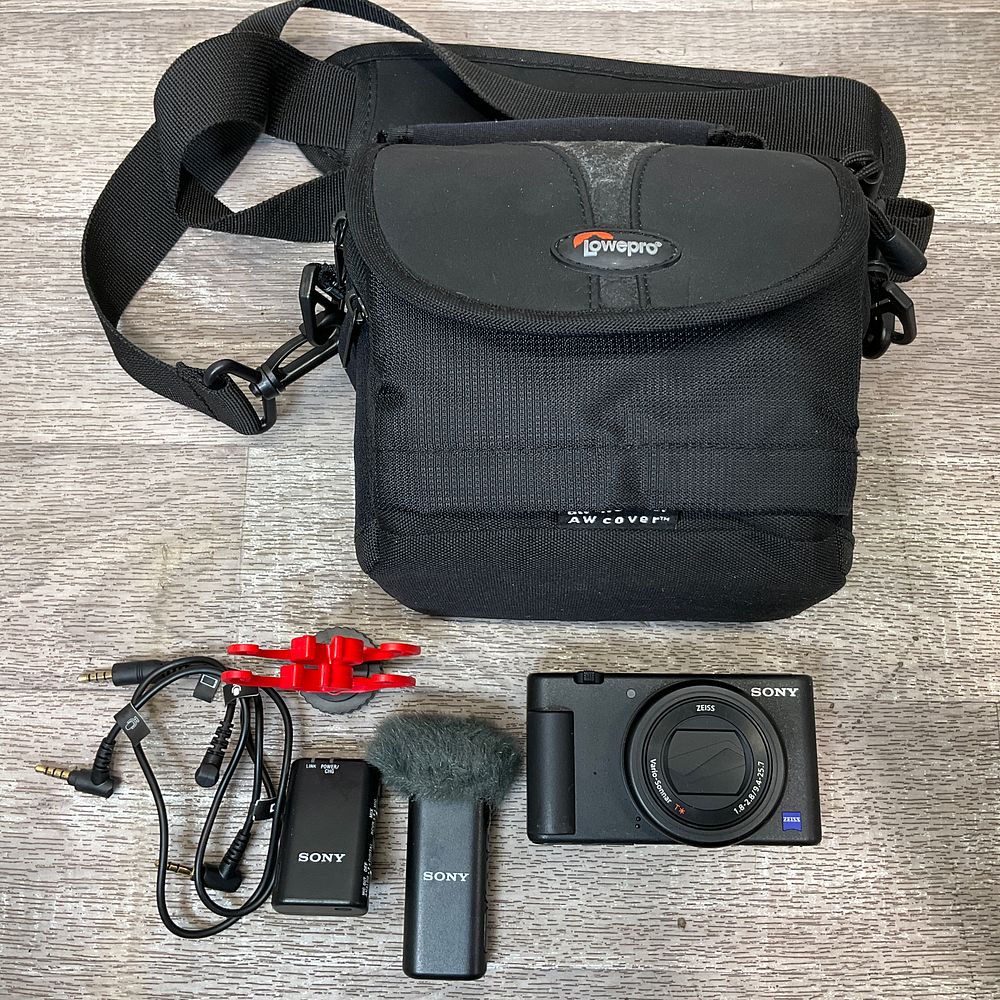 Lot 45: * Sony ZV-1 Digital Camera with Sony ECM-W2BT Wireless Microphone Kit and Lowepro Shoulder Bag