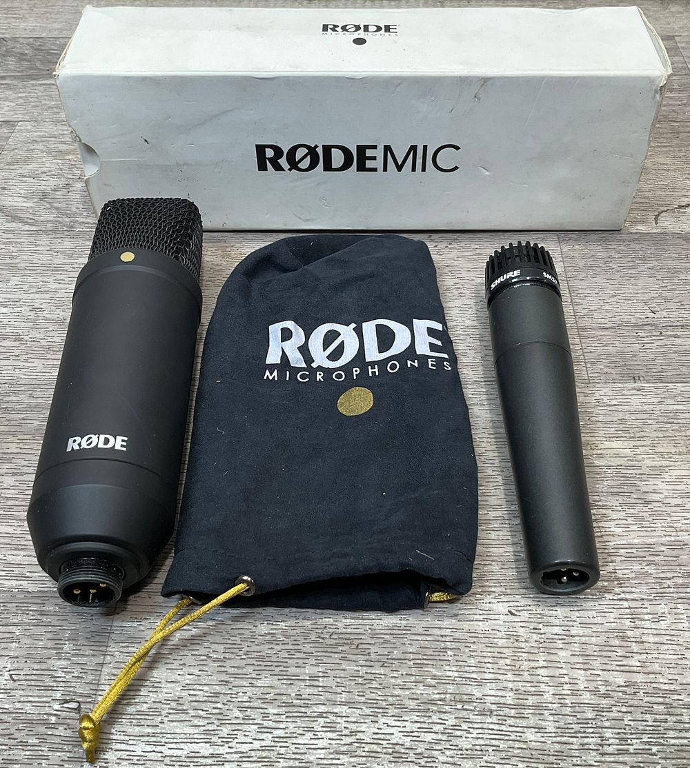 Lot 46: * A Carton Containing Two Microphones including Rode NT1 and Shure SM57