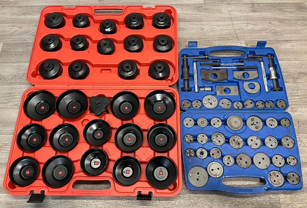Lot 56: * Two Cases Containing An Assortment of Vehicle Maintenance Tools including a Sealey VS7006 Oil Filter Cap Wrench Set
