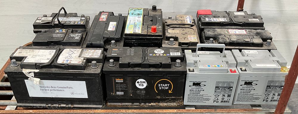 Lot 67: * An Assortment of 11 Automotive and Specialty Batteries including Mercedes-Benz, Ford and Volkswagen