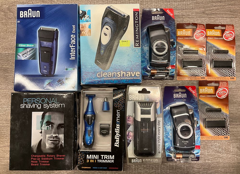 Lot 94: * An Assortment of Household Goods including Braun InterFace Excel 3770 and Remington Cleanshave Electric Shavers