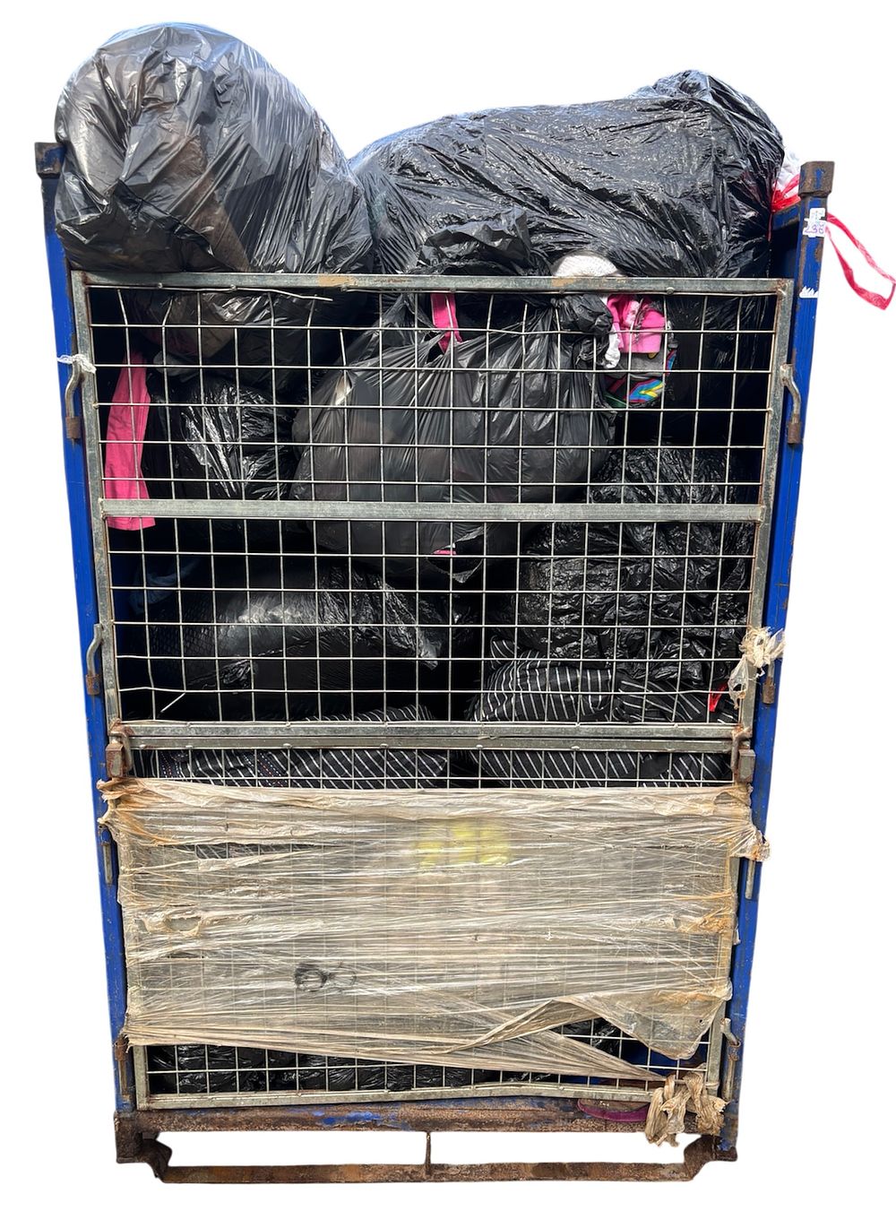 Lot 97: * A Metal Stillage Containing An Assortment of Clothing and Textiles - METAL STILLAGE NOT INCLUDED
