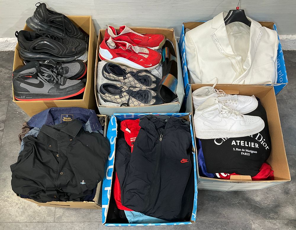 Lot 115: * 6 Cartons Containing Assorted Clothing and Footwear