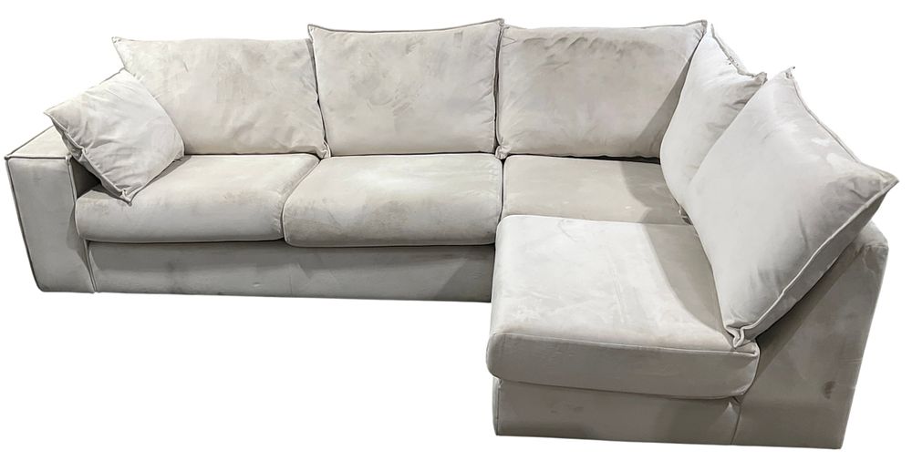 Lot 147: * A Large L-Shaped Fabric Corner Sectional Sofa