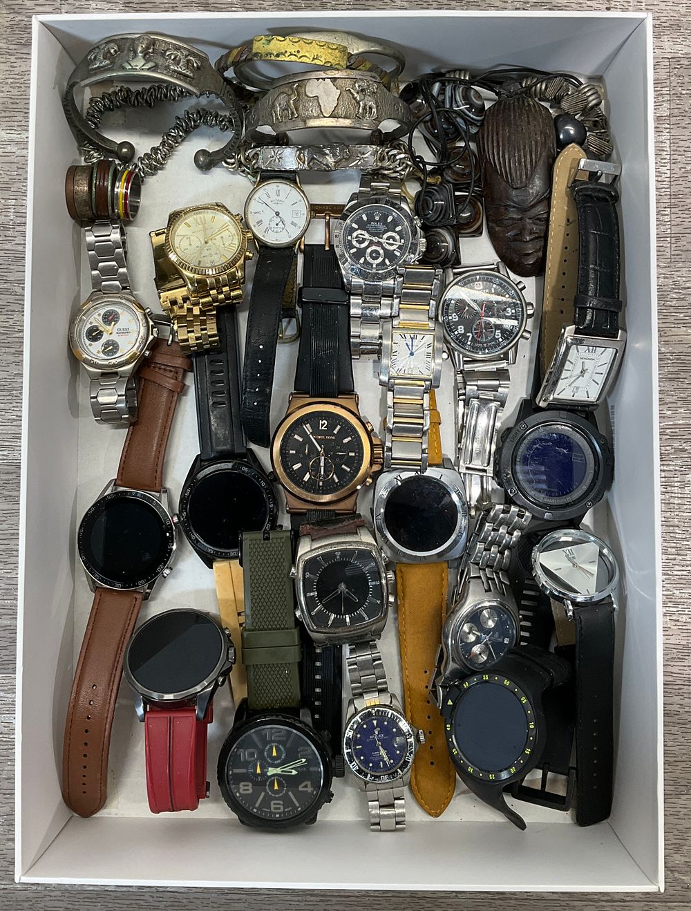 Lot 19: * A Tray Containing A Collection of Assorted Wristwatches and Fashion Jewellery