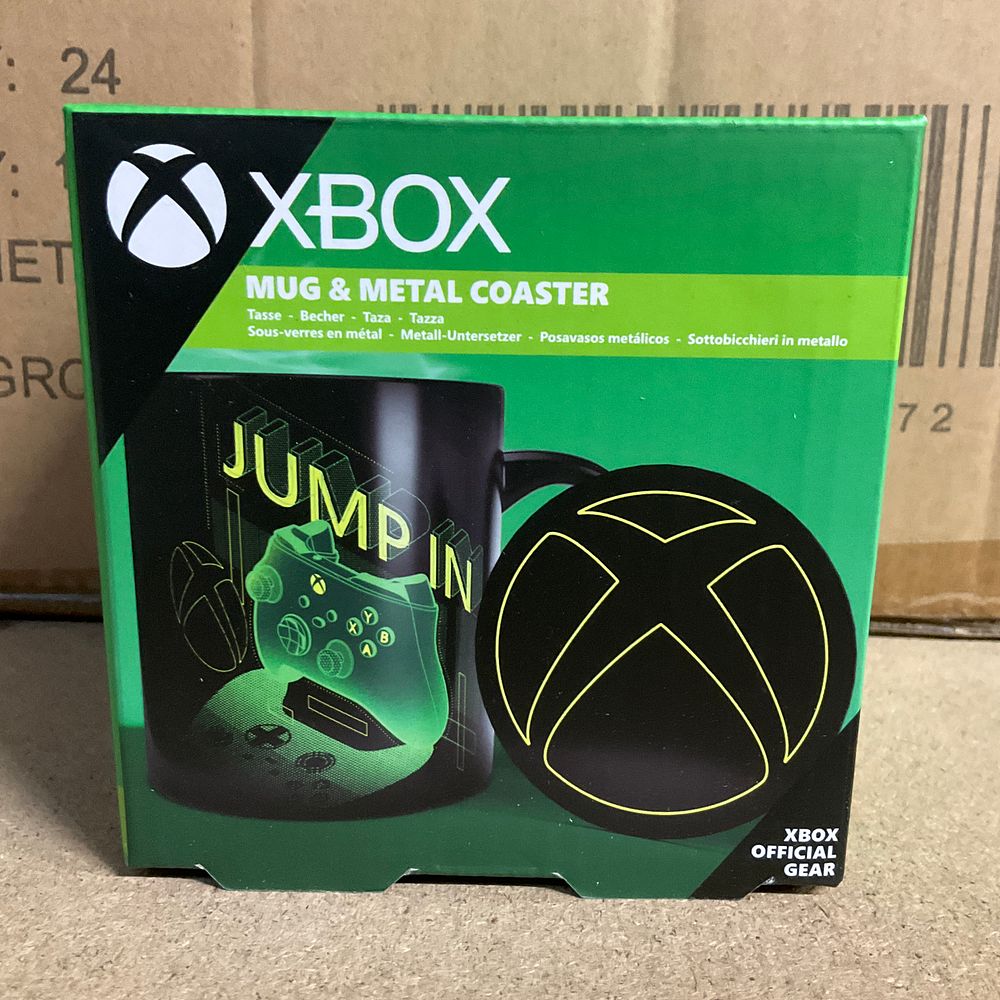 Lot 62: A Trade Carton Containing 24 Boxed Xbox Mug and Metal Coaster Sets