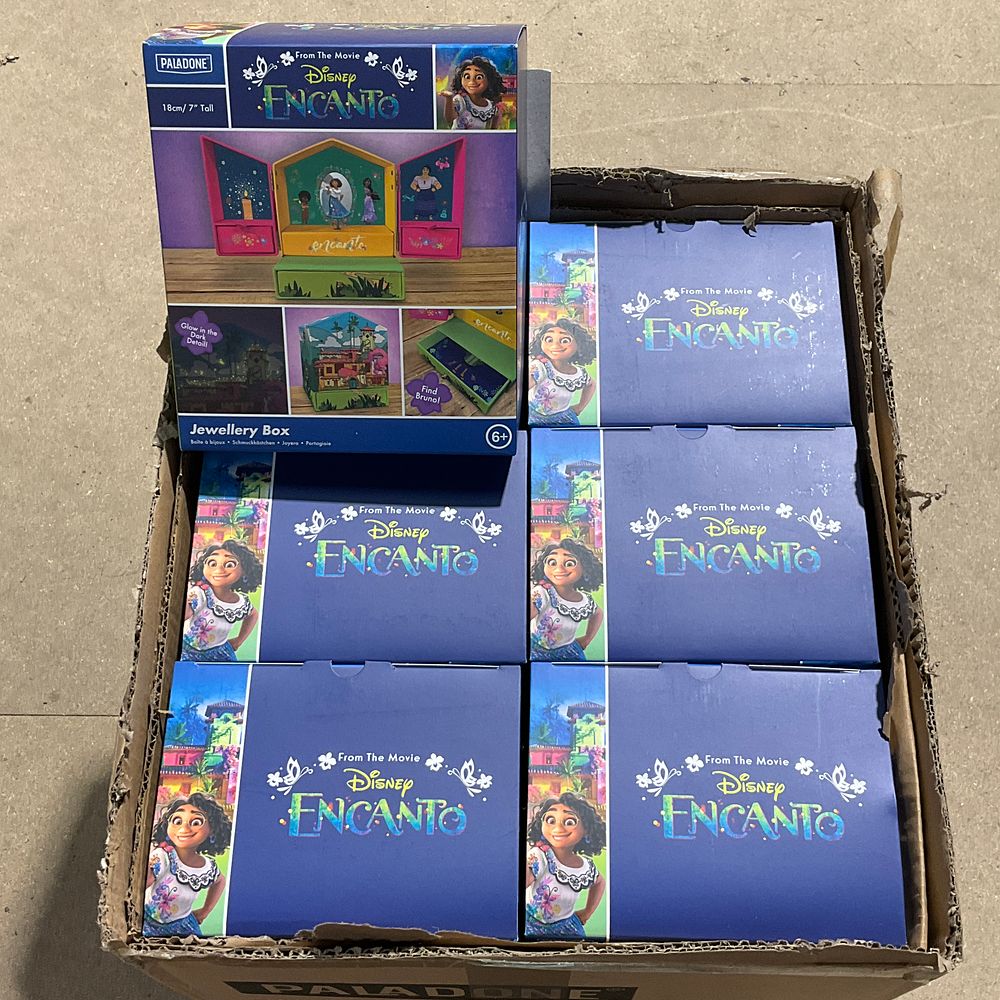 Lot 81: A Trade Carton Containing 12- Boxed Paladone Disney Encanto Jewellery Boxes