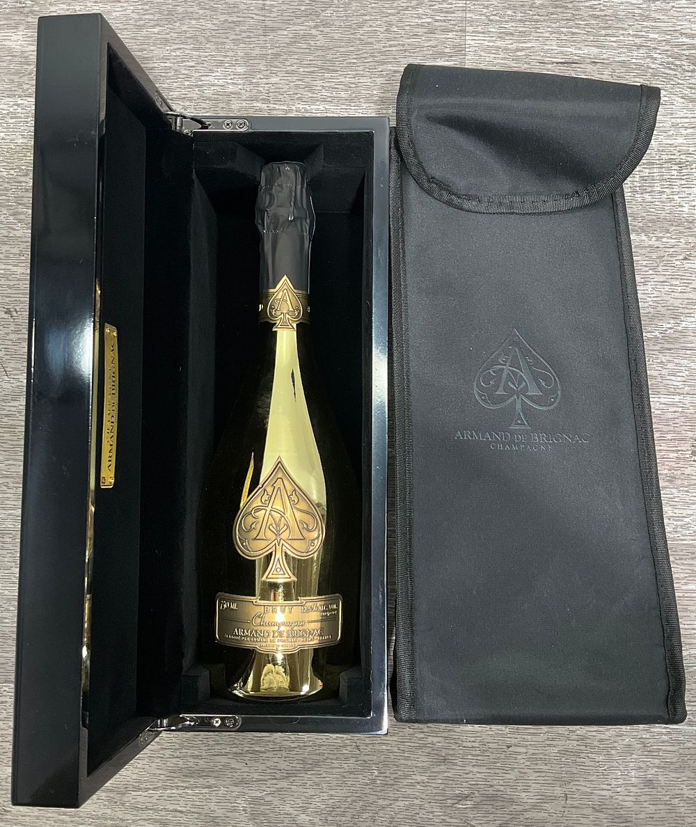Lot 129: * Armand de Brignac Brut Gold Champagne 750ml with Presentation Case and Sleeve