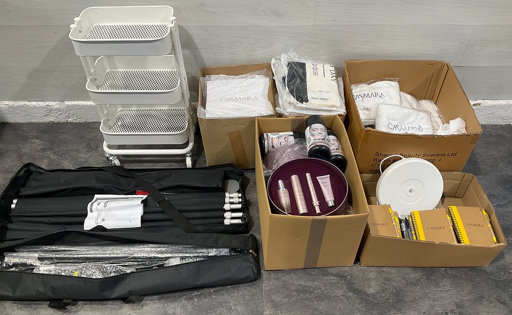 Lot 5: * 5 Cartons Containing An Assortment of Household Goods including Salon Equipment and Casmara Skincare Products