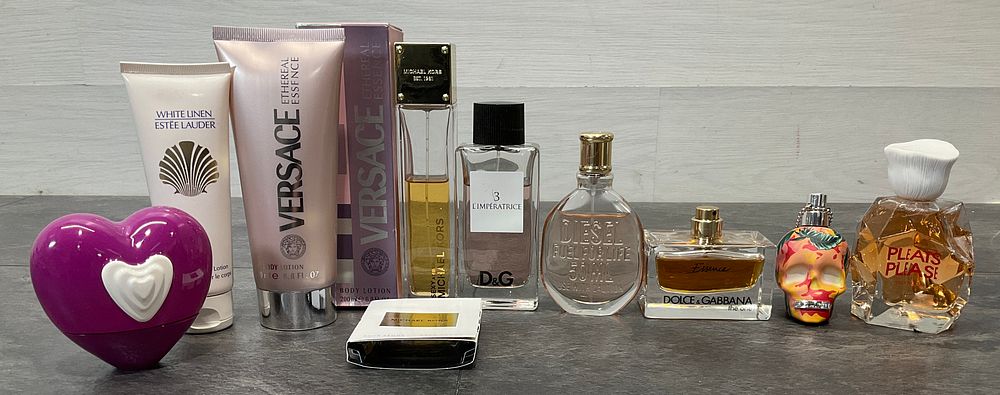 Lot 25: A Collection of Assorted Part Used Perfumes and Body Care Products including Dolce & Gabbana and Issey Miyake