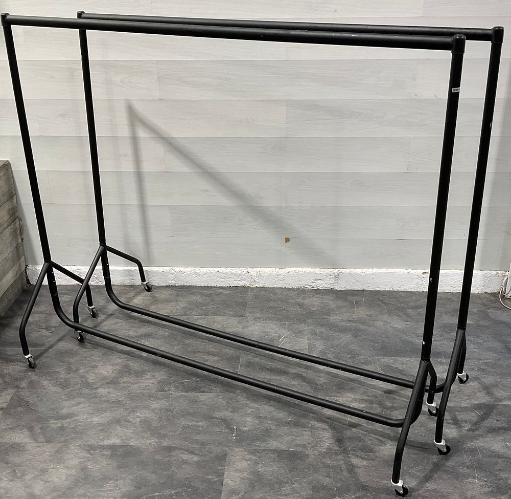 Lot 48: * Two Heavy-Duty Black Metal Clothes Rails