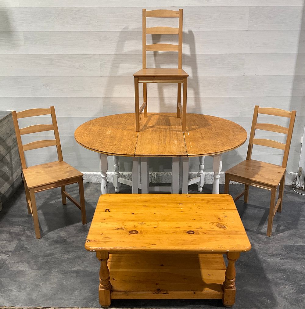 Lot 59: * Assorted Dining Furniture Including Ikea Jokkmokk Chairs