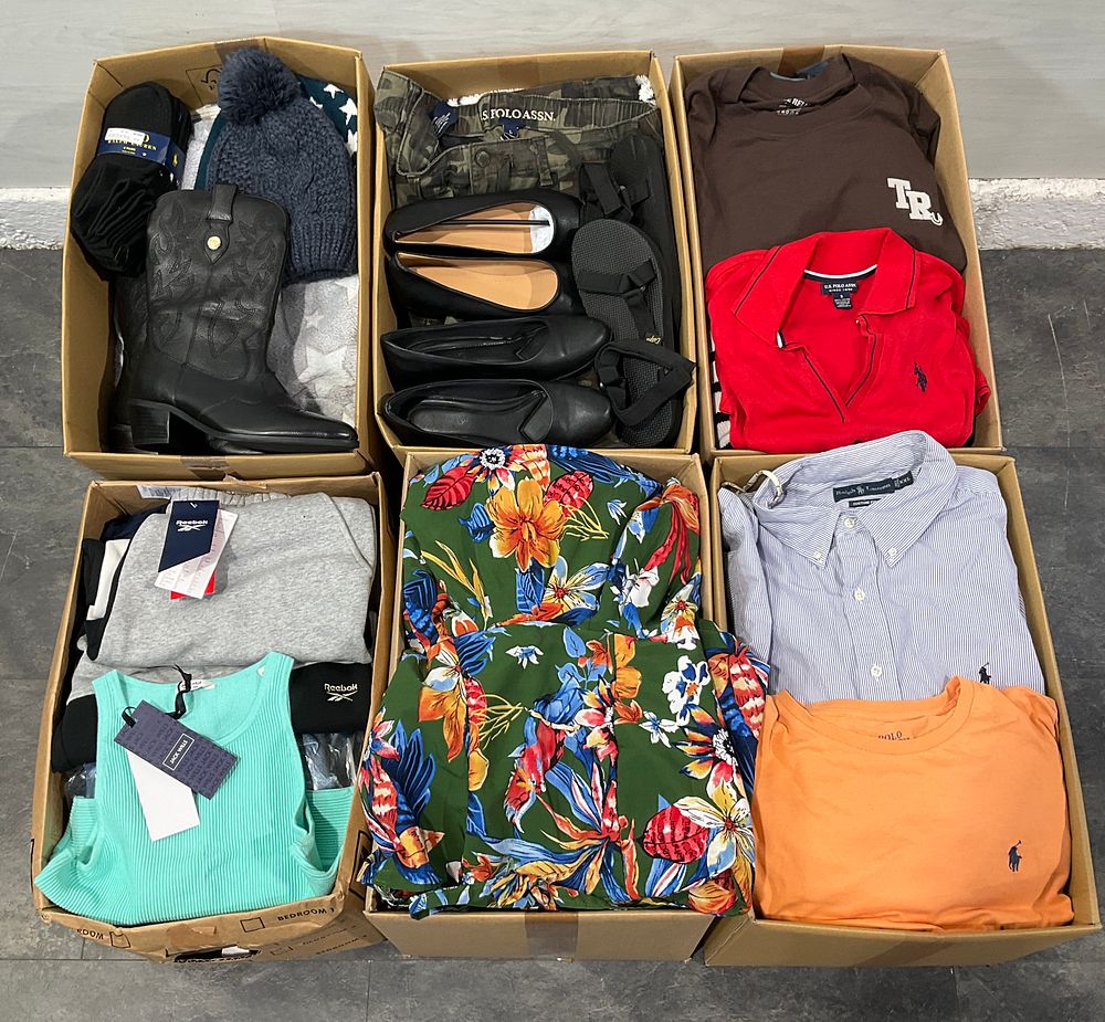 Lot 65: * 6 Cartons Containing Assorted Clothing & Footwear