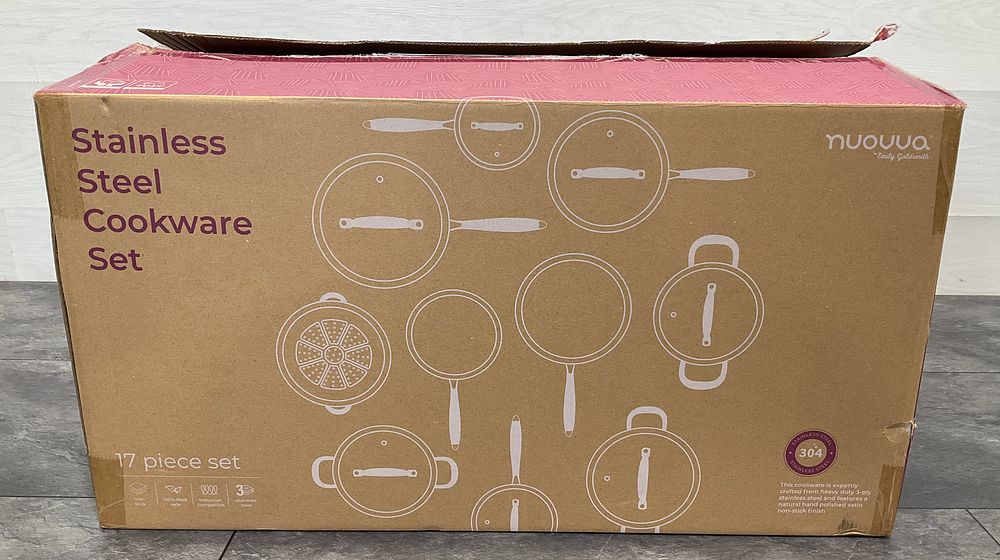 Lot 75: * A Carton Containing Nuovva Stainless Steel Cookware