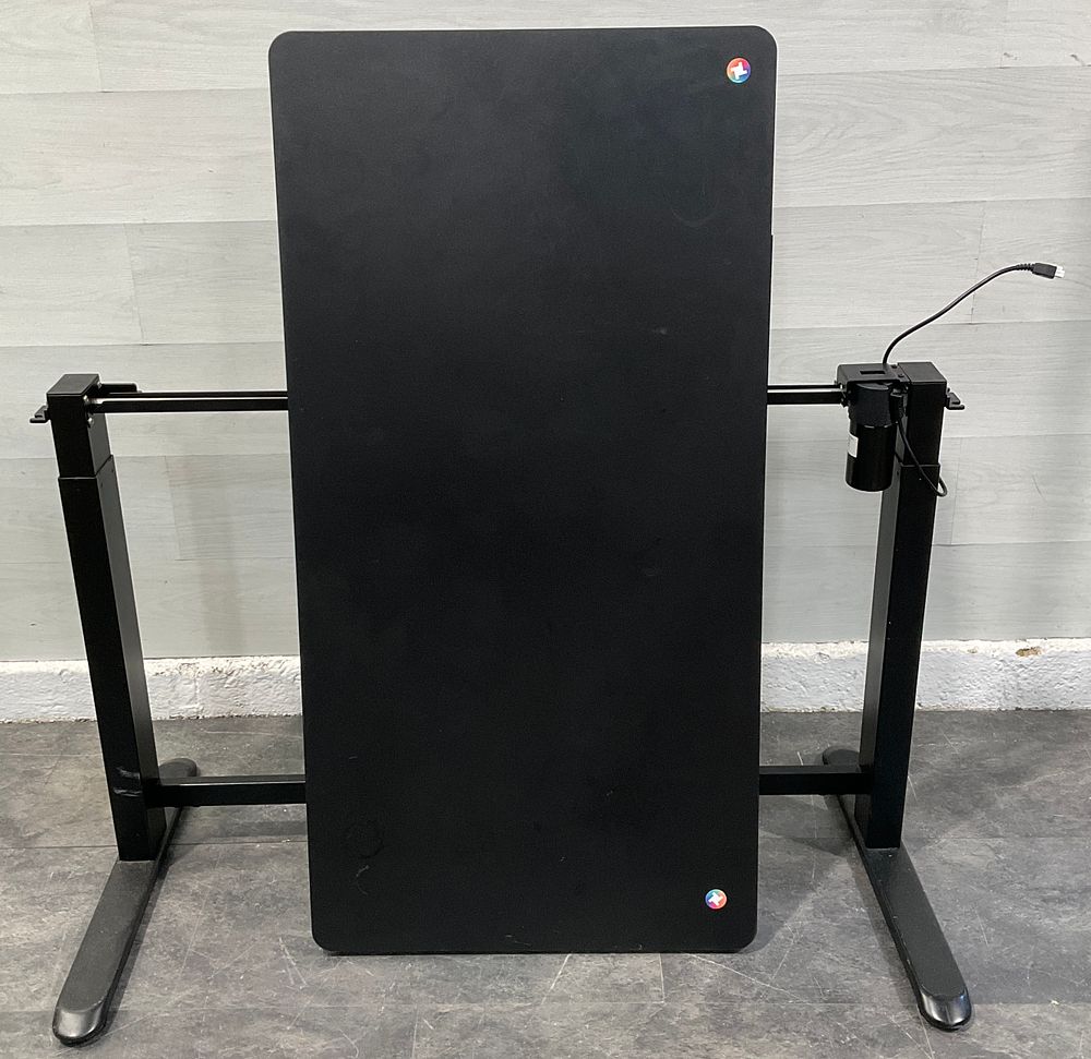 Lot 77: * An Electric Height Adjustable Sit Stand Work Desk in Matte Black, Requires Fixings