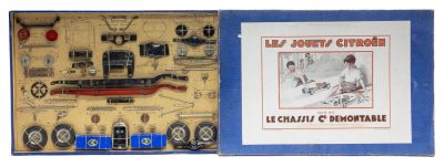 Les Jouets Citroen. French, Circa 1930, 24" x 16.25" This is the complete set to build the 