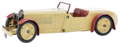 Meccano Boat Tail Open Coupe. English, Circa 1935, 9" L A superior and bright example. 