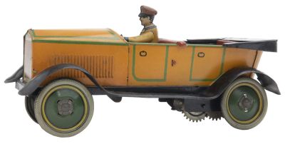 Ingap Touring Car. Italian, Circa 1928, 8" L This midsize Ingap auto is quite colorful. 