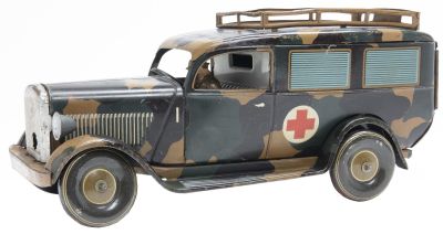 Tipp &amp; Co. Camouflaged Ambulance. German, Circa 1935, 9.5" L This ambulance is in superior 