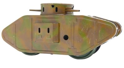 Gebruder Bing Tank. German, Circa 1930, 8.25" L Extremely colorful and bright. 
Condition 
