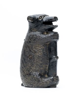 Bear Hugs Tree Stump Iron Mechanical Bank. H. L. Judd Mfg. Co. Wallingford, CT - 1880's. A 