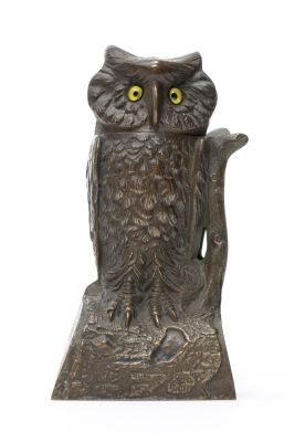 Owl Turns Head - Brass Pattern. J. &amp; E. Stevens Cromwell, CT - 1880. A very rare original 