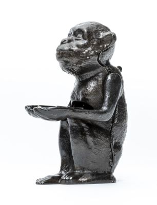 Monkey Coin in Stomach Iron Mechanical Bank. Designed by Charles Ritchel Unknown Manufacturer 