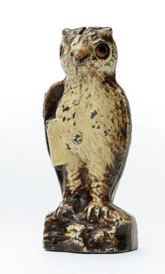 Owl Slot in Head Iron Mechanical Bank. Kilgore Mfg. Co. Westerville, OH - 1928 Provenance: Frank 
