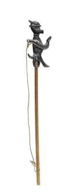 Rare Tyrolean Pig Cap Bomb on a Stick. Unknown American Maker Patented 1881 - 13" Tall. 