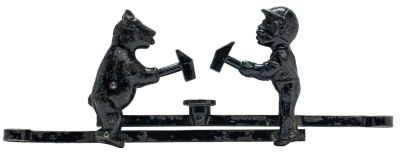 Articulated Novelty Cap Toy. Depicting a Bear &amp; Black Man. Made by Ives, Blakeslee &amp; 
