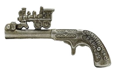"Lightning Express" Locomotive Cap Gun. Made by the J. &amp; E. Stevens Company of Connecticut - 