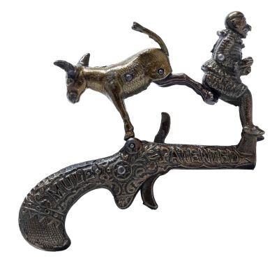 Mule and Clown Cap Gun. Made by the Ives, Blakeslee Company of Connecticut - 1882 - 5 1/4" Long. 