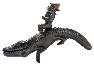 Man Riding Alligator Cap Gun. By the Ives, Blakeslee Company Connecticut - 1893 - 5 3/4" Long 
