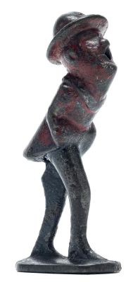 Mature Man Vomiting Cast Iron Toy. Snake Pellet Novelty Toy Unknown American Maker Pat.'d June 